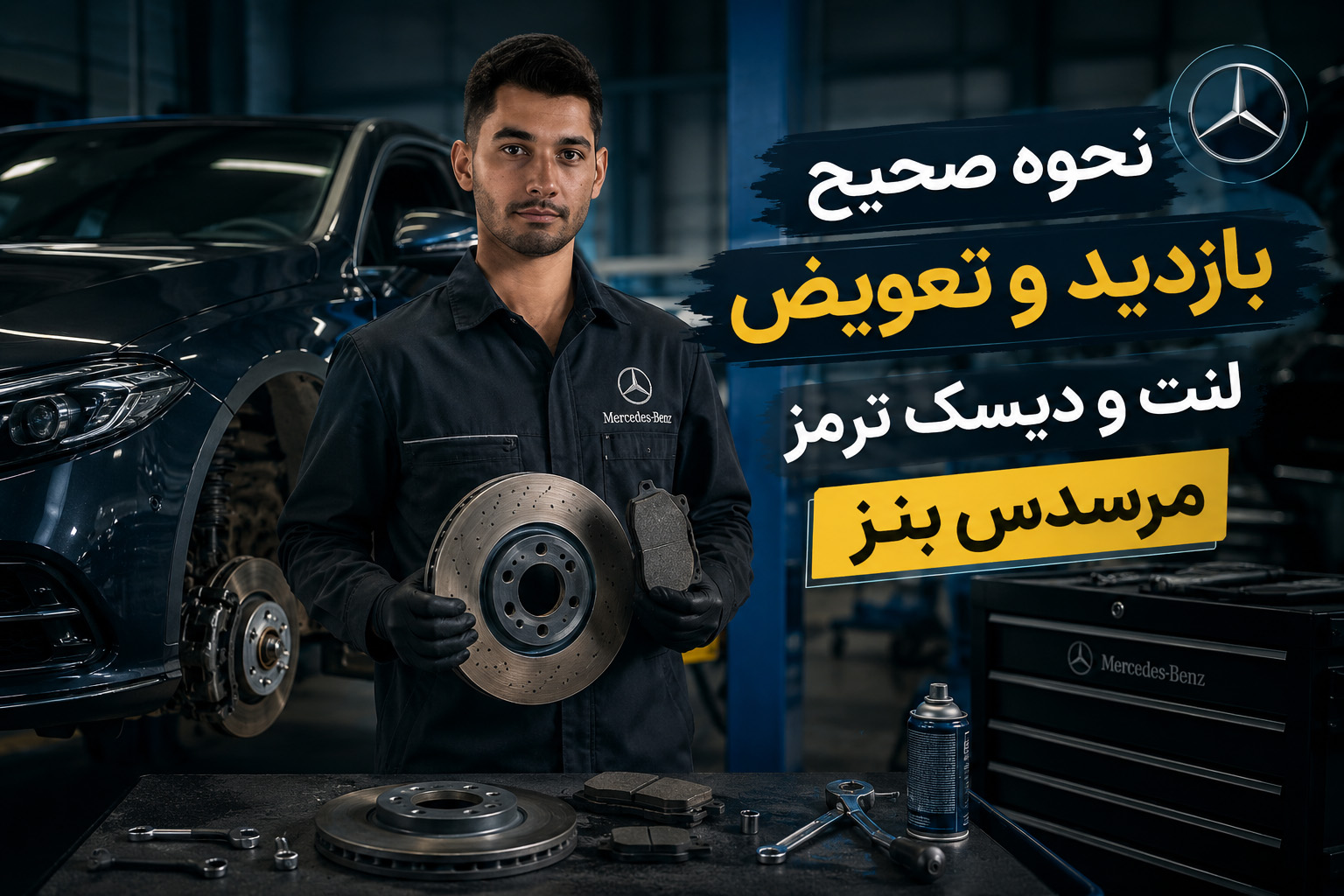 نحوه صحیح بازدید و تعویض لنت و دیسک ترمز مرسدس بنز